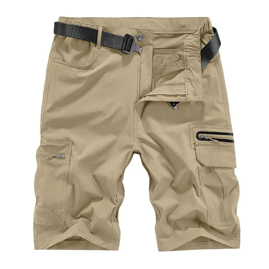 Men's Tactical Nylon Cargo Shorts - UPF 50 Quick-Dry, Summer Beach & Outdoor Activities, Khaki Dream Z