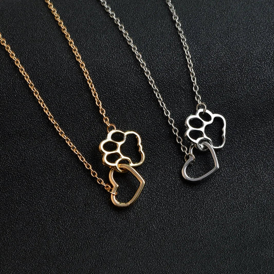 Hollow Pet Paw Footprint Necklaces Dream Z