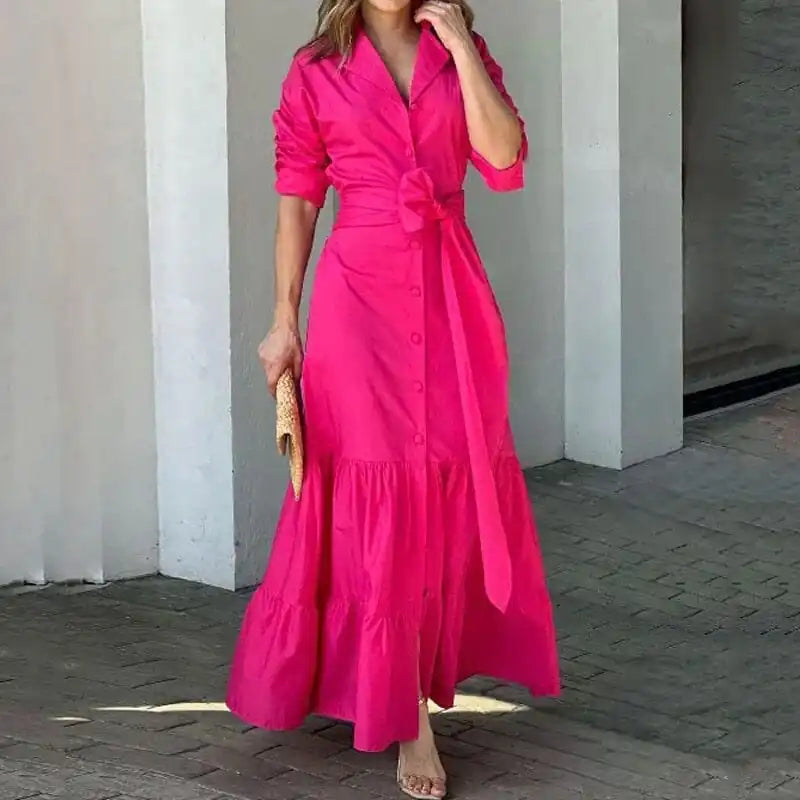 Elegant Hot Pink Maxi Dress – Dream Z