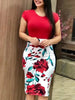 Elegant Printed Midi Career Dress Dream Z