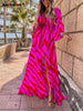 V-Neck Slit Leg Lace Dress Dream Z