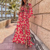 V-Neck Slit Leg Lace Dress Dream Z
