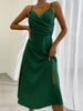 V-neck Slip Dress Low Cut Printed Slit Dress Dream Z