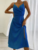 V-neck Slip Dress Low Cut Printed Slit Dress Dream Z