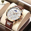 2023 LIGE Luxury Leather Men's Quartz Watch Dream Z