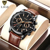 2023 LIGE Luxury Leather Men's Quartz Watch Dream Z