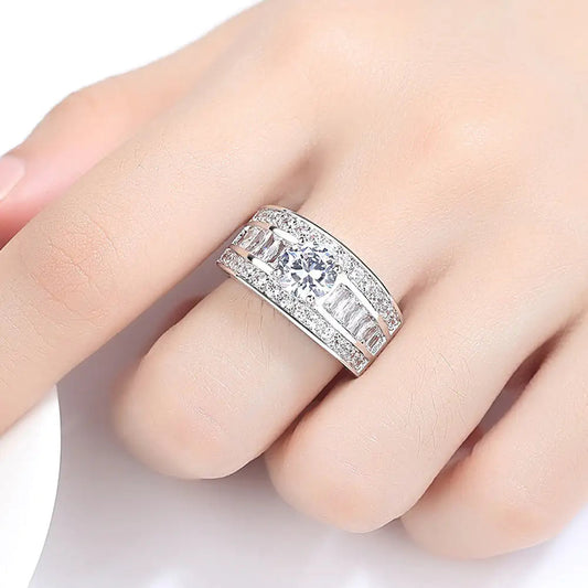 Elegant Zircon Claw Heart Ring Dream Z
