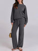 Solid Color Women's Round Neck Long Sleeve Trousers Warm Suit Dream Z