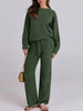 Solid Color Women's Round Neck Long Sleeve Trousers Warm Suit Dream Z