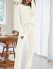 Solid Color Women's Round Neck Long Sleeve Trousers Warm Suit Dream Z