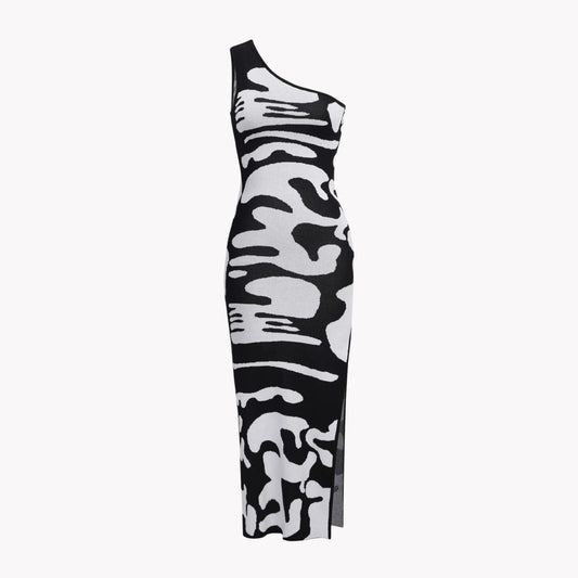 Cow Print Dress One Shoulder Dress Dream Z