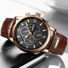 2023 LIGE Luxury Leather Men's Quartz Watch Dream Z