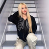 Rhinestone Skeleton Hoodie Dream Z