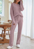 Solid Color Women's Round Neck Long Sleeve Trousers Warm Suit Dream Z