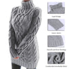 Turtleneck Twist Knitted Sweater Dress Dream Z