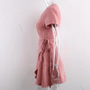 Feminine Pink V-Neck Tailored Dress Dream Z