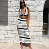 Striped Crochet Casual Dress Set Dream Z