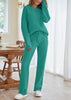 Solid Color Women's Round Neck Long Sleeve Trousers Warm Suit Dream Z