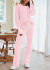 Solid Color Women's Round Neck Long Sleeve Trousers Warm Suit Dream Z