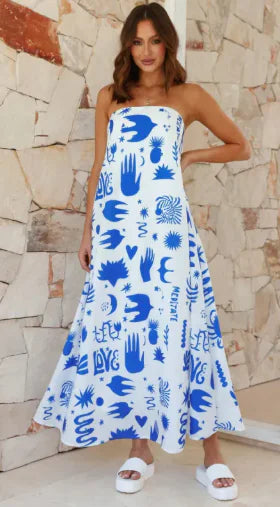 Ladies' Elegant Printed Maxi Tube Dress Dream Z