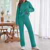 Solid Color Women's Round Neck Long Sleeve Trousers Warm Suit Dream Z