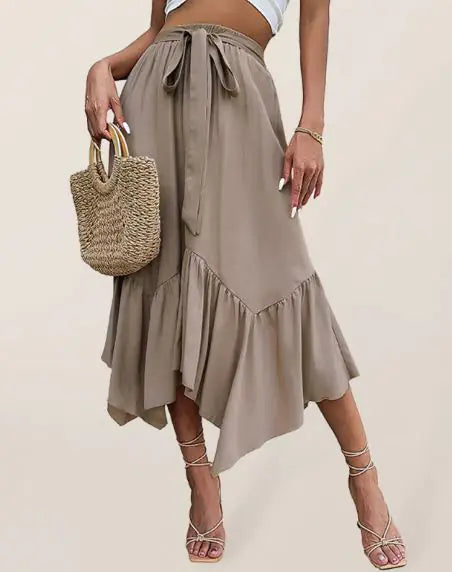 Mid-length Lace-up Ruffle Skirt Dream Z